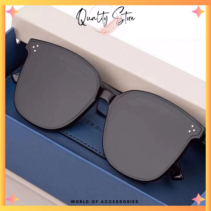 QS - KACAMATA HITAM SUNGLASSES FASHION KOREA UNISEX ANTI SILAU