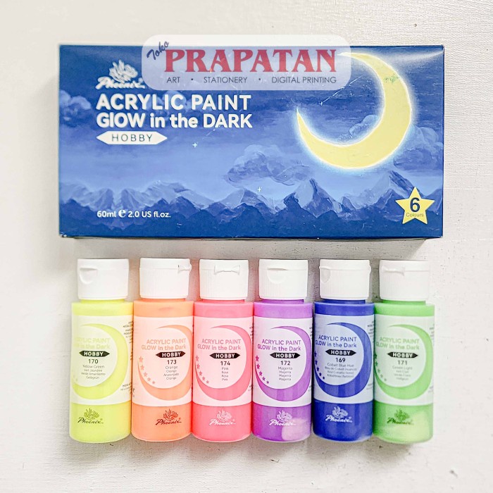 

[LD-0531] Cat Akrilik Phoenix Glow In The Dark 6x60ml 660S | Acrylic Set