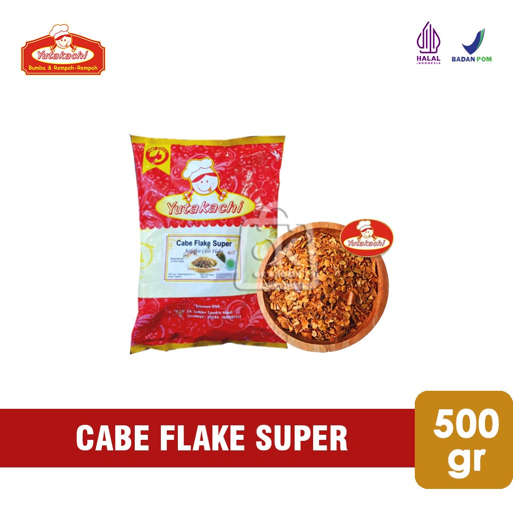 

Chili Flake Super Yutakachi / Cabe Flake / Cabe Bubuk Kasar (500 gr)