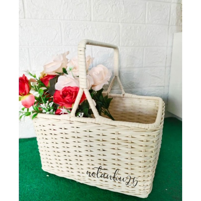 Keranjang rotan piknik / keranjang piknik Best Seller