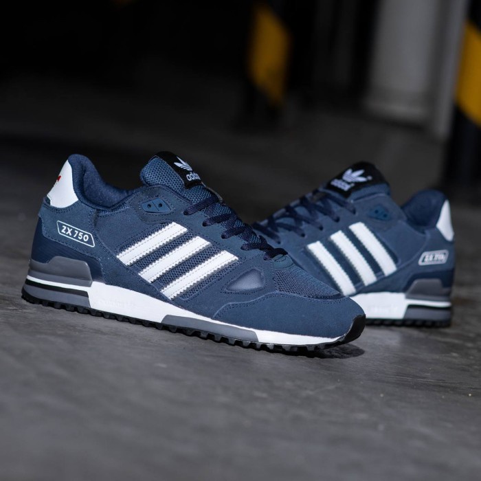 Sepatu ADIDAS ZX 750 ORIGINAL NAVY WHITE GREY