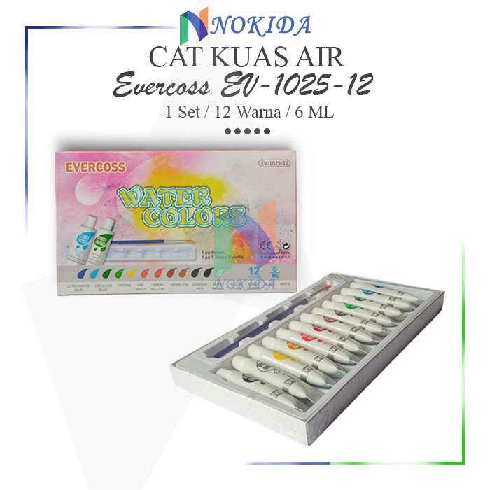 

Nokida Cat Air 12 Warna Evercoss [EV-1025-12] / Alat Tulis Watercolours Paint 6 Ml / ATK Peralatan Melukis Gambar / 1 Set Car Air Cat Lukis