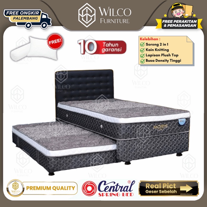 Bed Sorong 2 in 1 Central Moris Matras Orthopedic / Kasur Springbed - Fullset 100x200