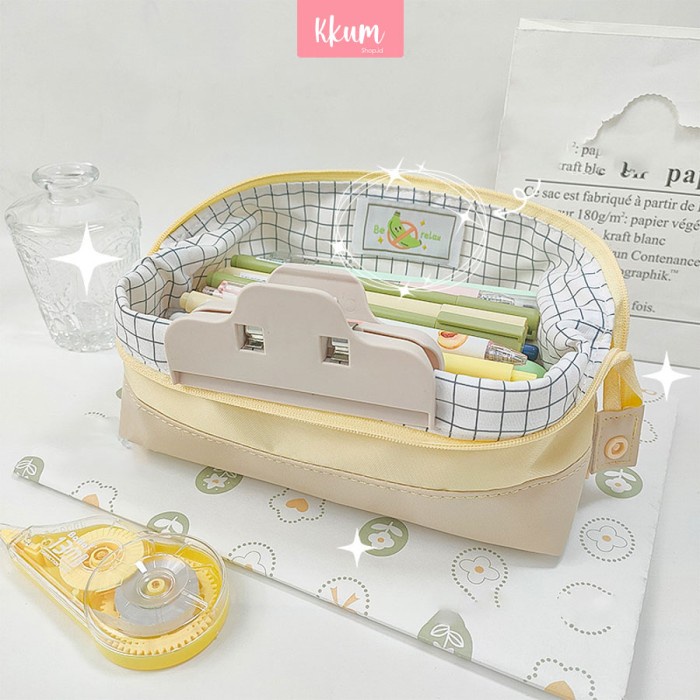 

Pencil case sekolah lipat cute/ Kotak pensil kapasitas besar sekolah - Purple