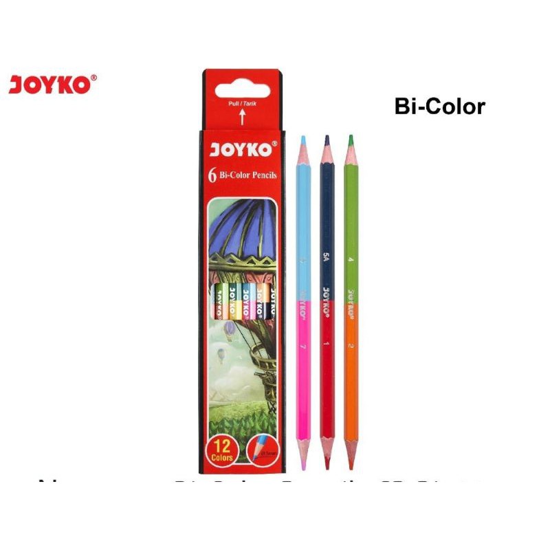 

Pensil 6pc Bi-Color 12 warna JOYKO CP-Bi100