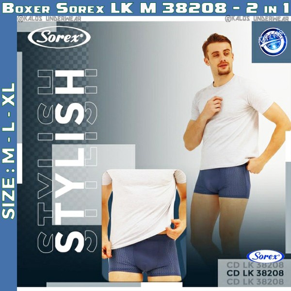 Celana Dalam Boxer Pria Sorex Seamless CD LK 38208 Isi 2