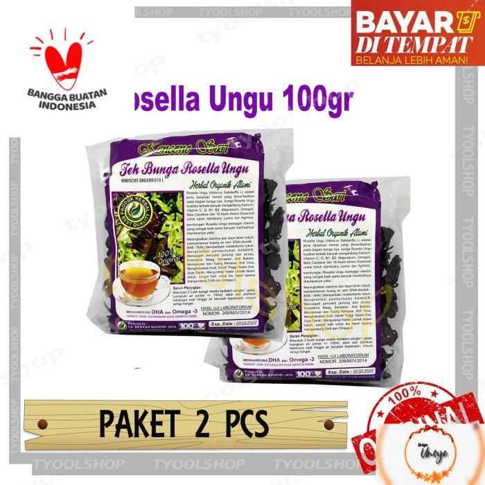 

[ PAKET 2 pcs ] Teh ROSELLA UNGU Curah Bunga Rosela UNGU - 100gram