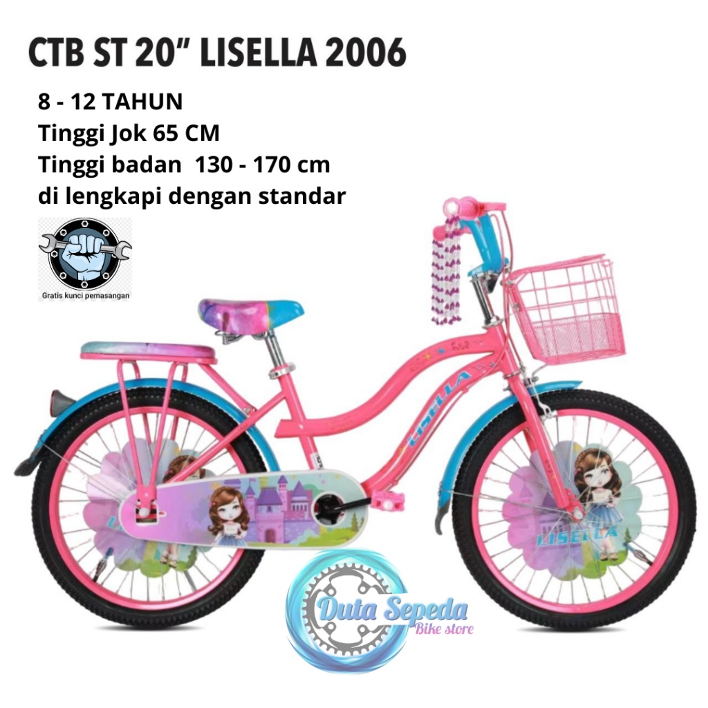 Sepeda Anak Perempuan Usia 7- 12 th Ukuran 20 Inch ATLANTIS dan PHOENIX