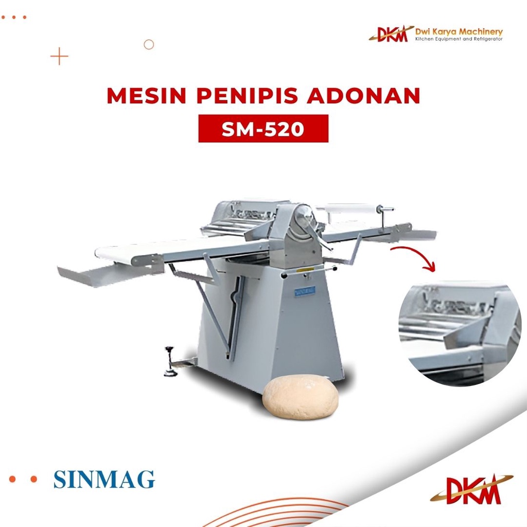 Mesin Penipis Adonan Sinmag / SM-520 HEAVY DUTY DOUGH SHEETER