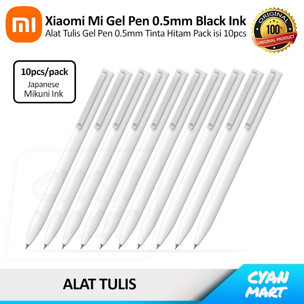

[Promo]New Pulpen Gel Pena Xiao Mi Mijia Gel Ink Pen Japan Mikuni Black Original - PACK ISI 10