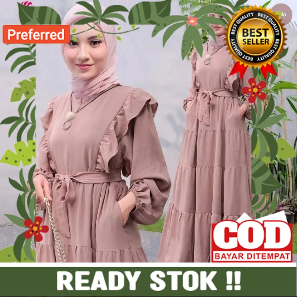 Gamis terbaru 2023 Ayunda dress gamis crinkle premium terlaris kekinian dan fashionable// S M L XL X