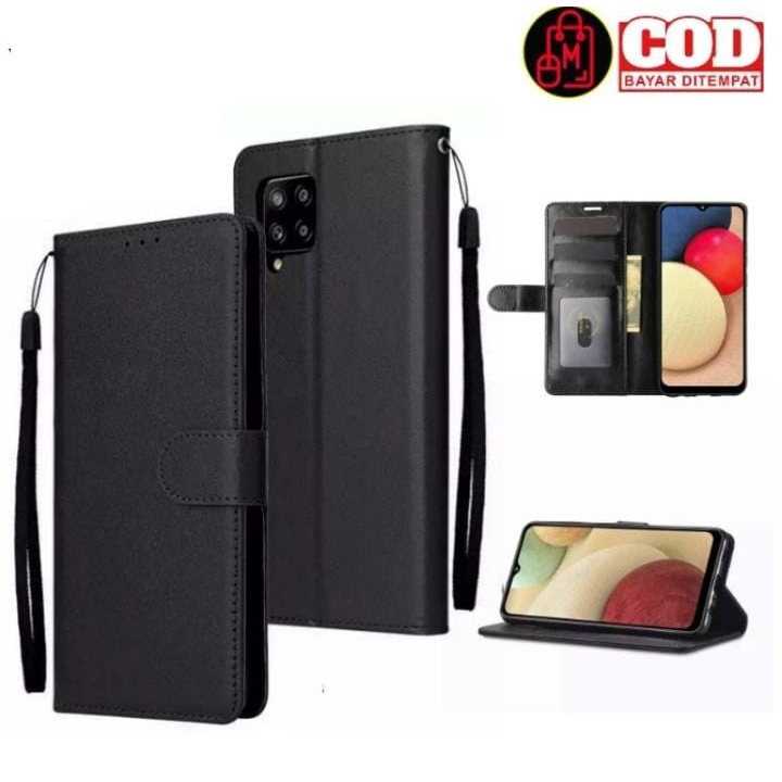 CASE DOMPET ( SAMSUNG A12 / M12 ) LEATHER CASE PREMIUM-FLIP WALLET CASE KULIT CASING DOMPET FLIP COV