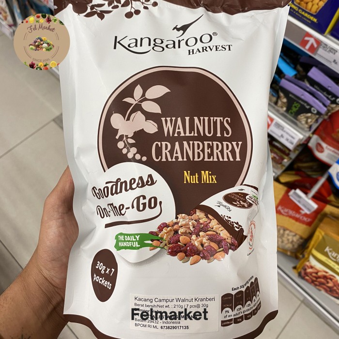 

Kangaroo walnuts Cranberry Nut Mix | Kacang Campur Walnut Kranberi