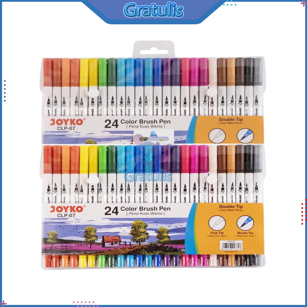 

PULPEN KUAS WARNA JOYKO [CLP-07/24 PCS] / COLOR BRUSH PEN JOYKO BRUSH BALLPOINT PENA PEN COLOUR [1 PACK] / PULPEN WARNA WARNI / ALAT MEWARNAI / PERLENGKAPAN MENGGAMBAR ANAK / PERLENGKAPAN SEKOLAH /PULPEN KUAS JOYKO