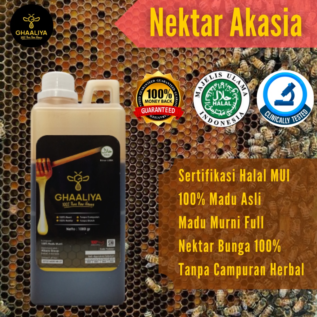 

Madu Murni Asli 100% Tanpa Campuran Resmi BPOM Original Nektar Bunga Akasia Daya Tahan Tubuh