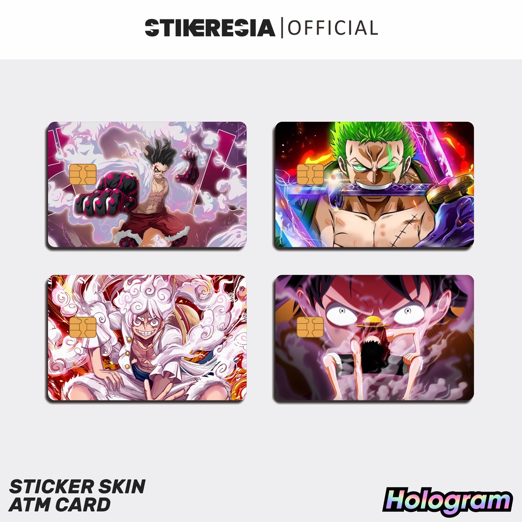 

Stiker ATM One Piece Hologram - Stiker Kartu ATM Emoney Flazz Anime Hologram