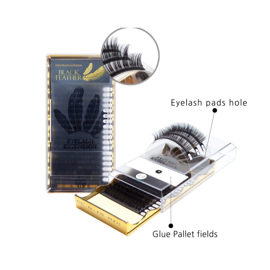 Black feather premium eyelash korea russian volume bulumata eyelash extension made in korea