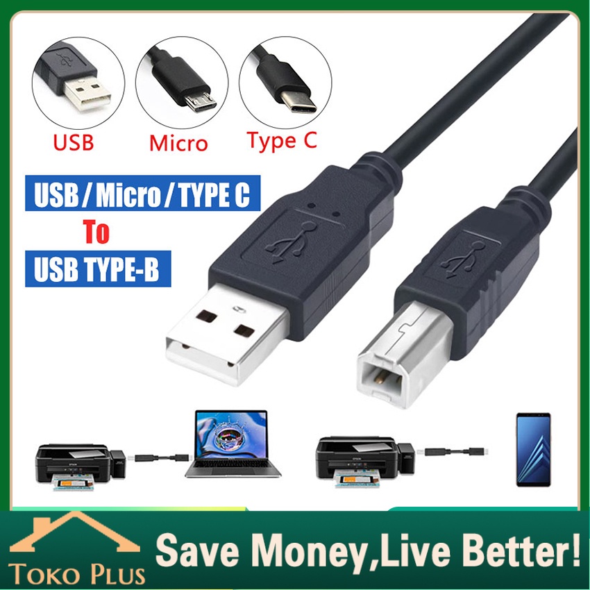 Kabel USB Printer Kabel Type C Male To Printer HP KABEL USB PRINTER USB A Male TO USB B Male