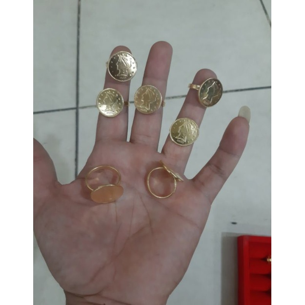 cincin koin suku aksesoris tempahan tukang lapis emas 24k