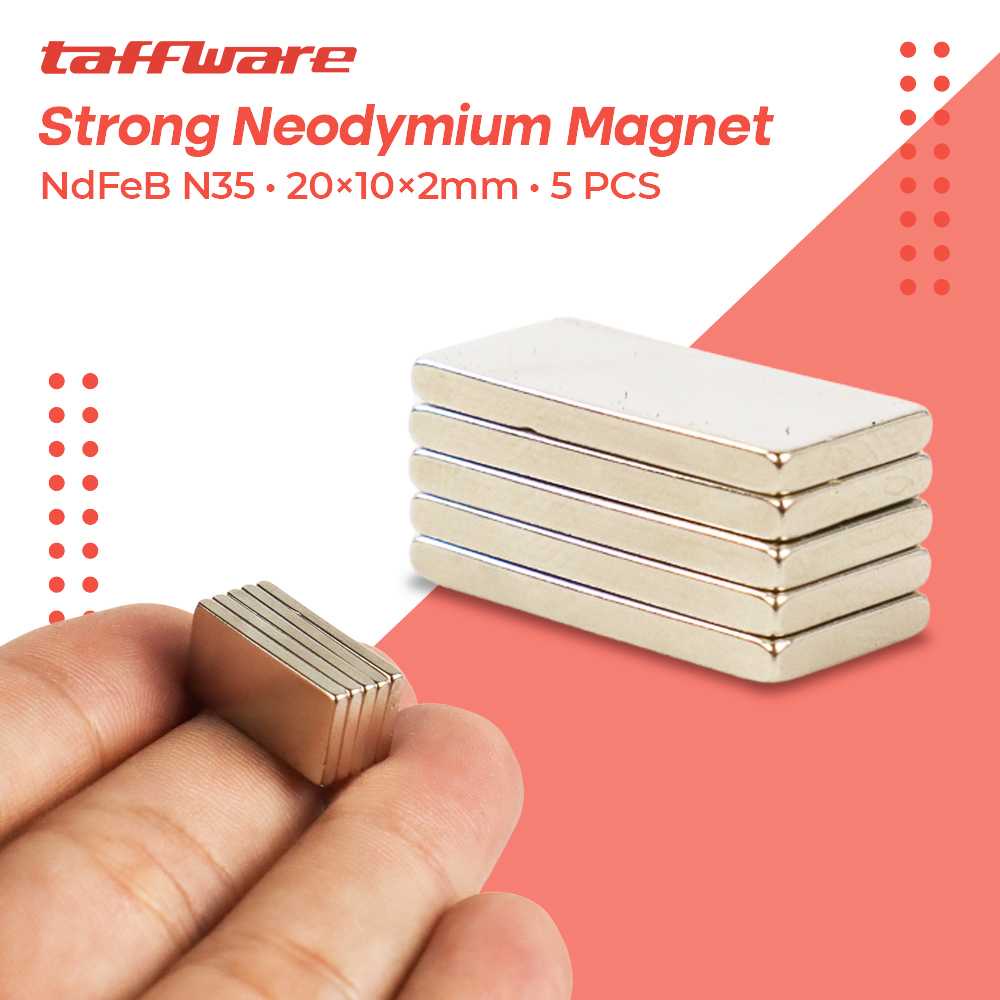 

Taffware Strong Neodymium Magnet NdFeB Cuboid N35 5 PCS - D22 "ShofiyahaStoree