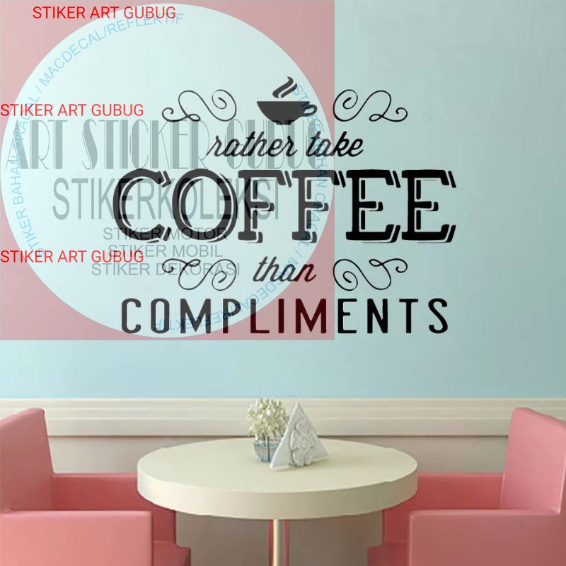 WALL CUTTING STICKER STIKER DINDING KACA KAMAR TIDUR ANAK CUSTOM WALLPAPER 3D MURAH KOPI CAFE 03