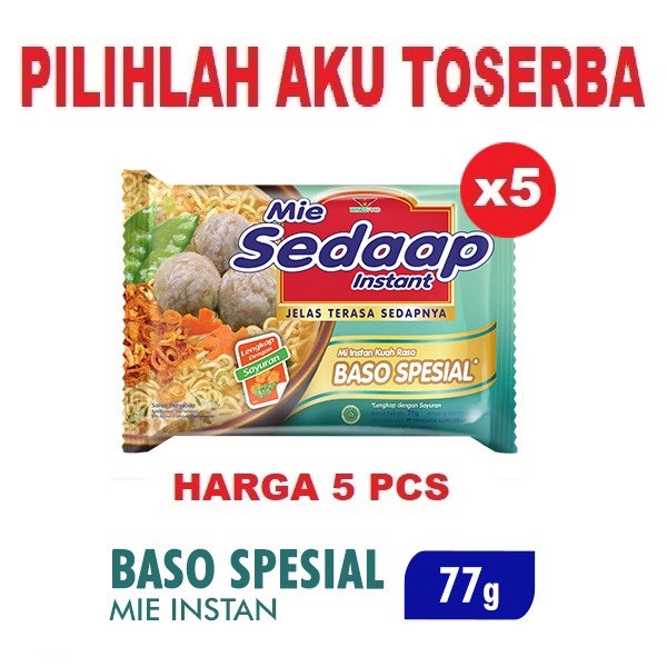 

Mie Instant MIE SEDAAP REBUS BAKSO SPESIAL - ( HARGA 5 PCS )