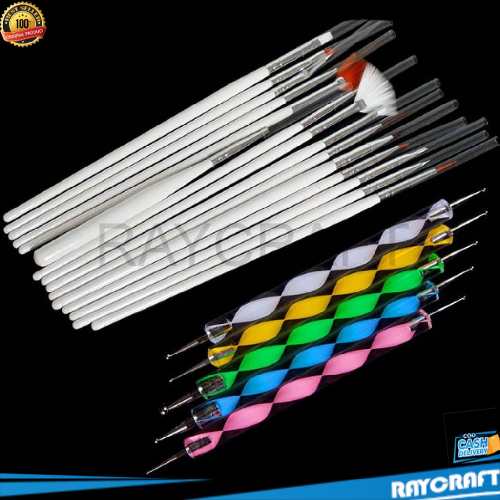 

Rhinestone Kuas Kuku Lukis 20 in 1 Nail Art Dotting Tools - X-19 raycraft