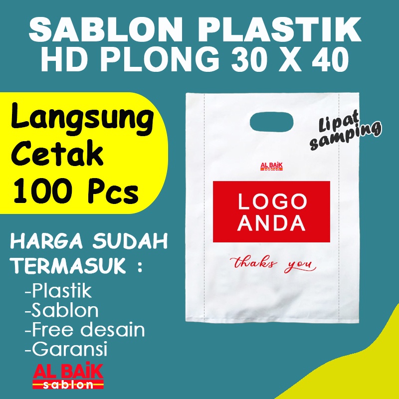 Plastik Sablon Plong HD 30x40 Plastik Sablon Custom Plastik Sablon HIjab / olshop