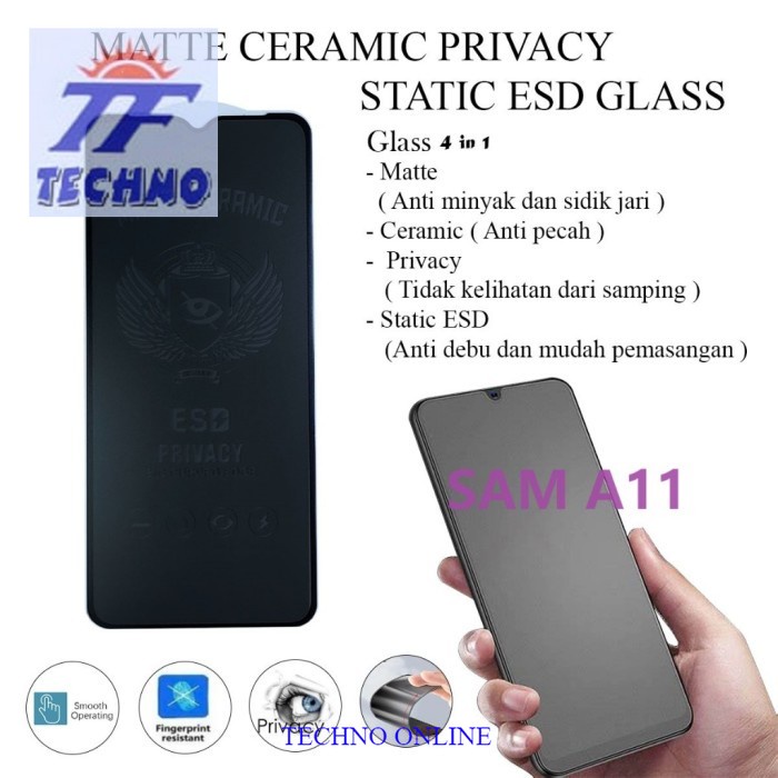 MATTE CERAMIC PRIVACY  SAMSUNG A11  M11 2020  M20S 2019 ANTI GORES STATIS ESD ANTI DEBU HP