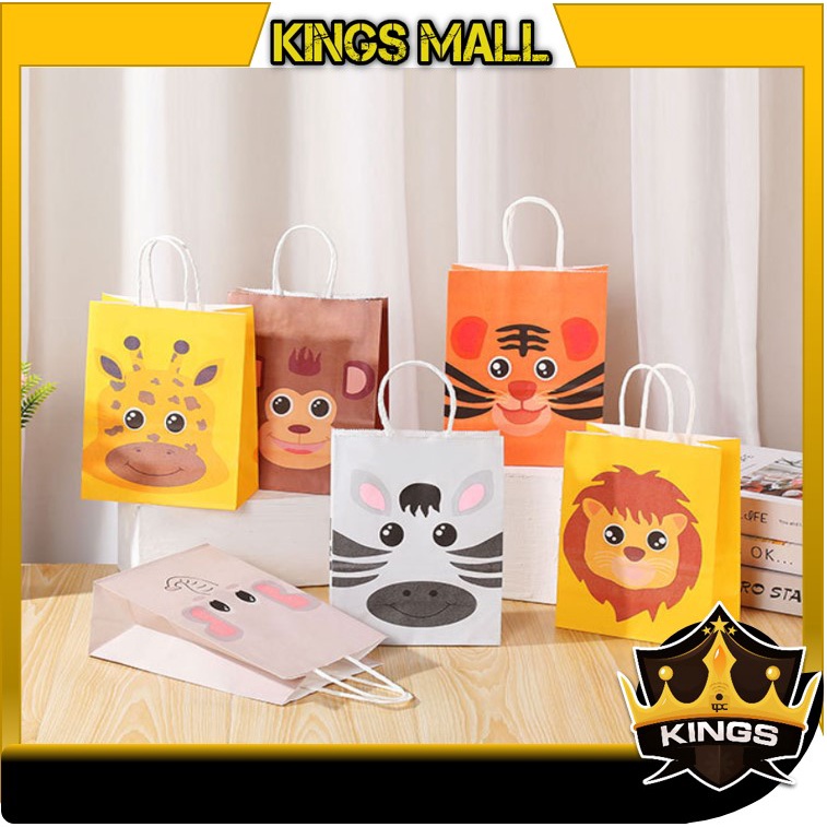 

KINGS - 6049 Paper Bag Ulang Tahun / Goodie Bag Ulang Tahun / Goodie Bag Tema Animal / Paper Bag Hadiah / Paper Bag Motif Animal