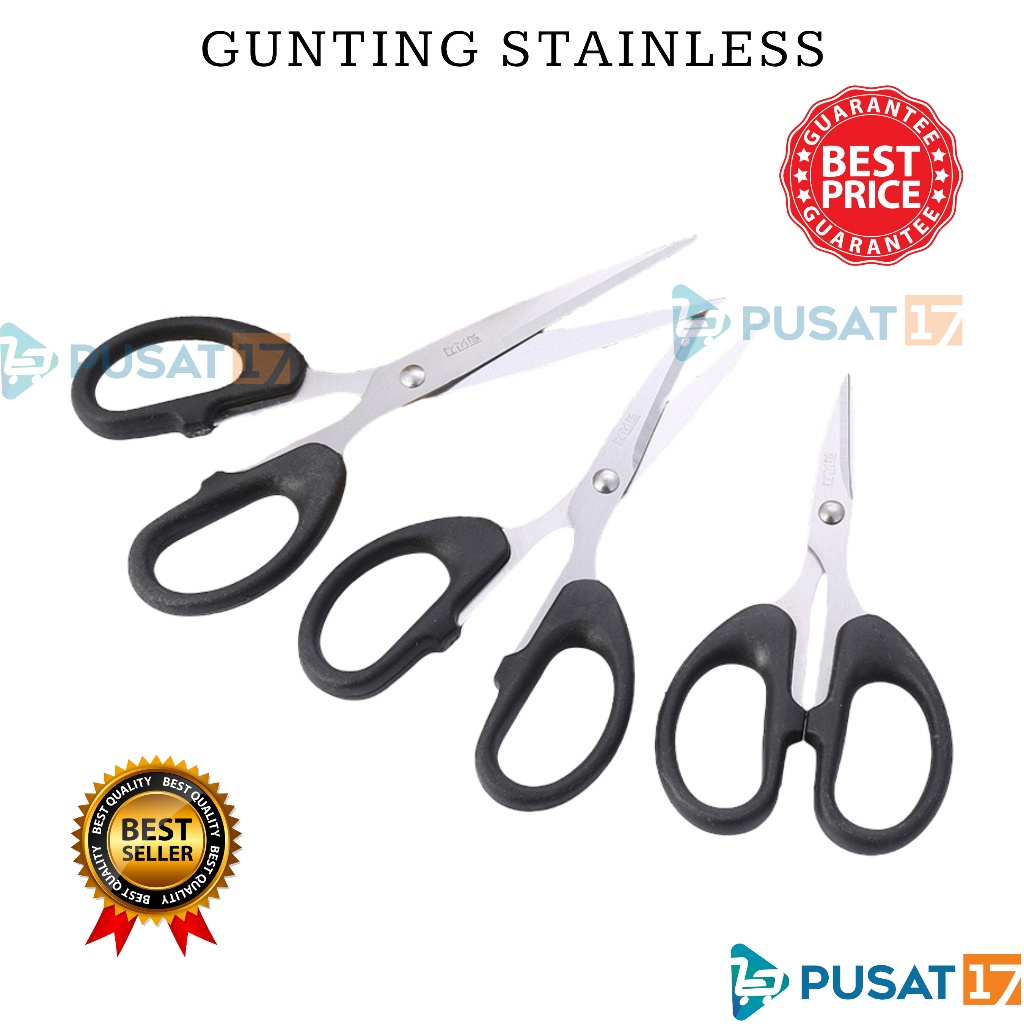 

PUSAT17 GUNTING STAINLESS TAJAM SERBAGUNA KECIL SEDANG BESAR / GUNTING KERTAS KAIN BENANG PERLENGKAPAN SEKOLAH KANTOR ATK EMIGO DAPUR / SCISSORS