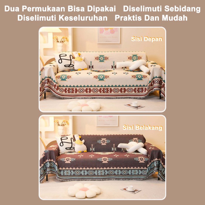 Terlaris ✨-Cover Sofa sofa cover throw blanket Selimut sofa Motif Nordic Blanket - SUCRE, 180*260cm