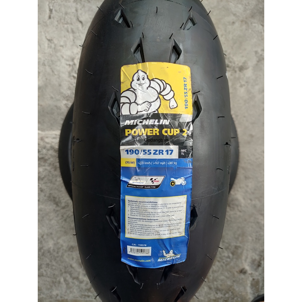 POWER CUP EVO 2 190 55 ZR 17 MICHELIN BAN LUAR MOGE SPANYOL RADIAL ROAD ORIGINAL BARU FREE PENTIL