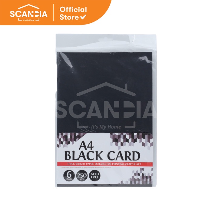 

SCANDIA Kertas Black Card A4 250 Gsm 6 Sheet Black (QB0272)