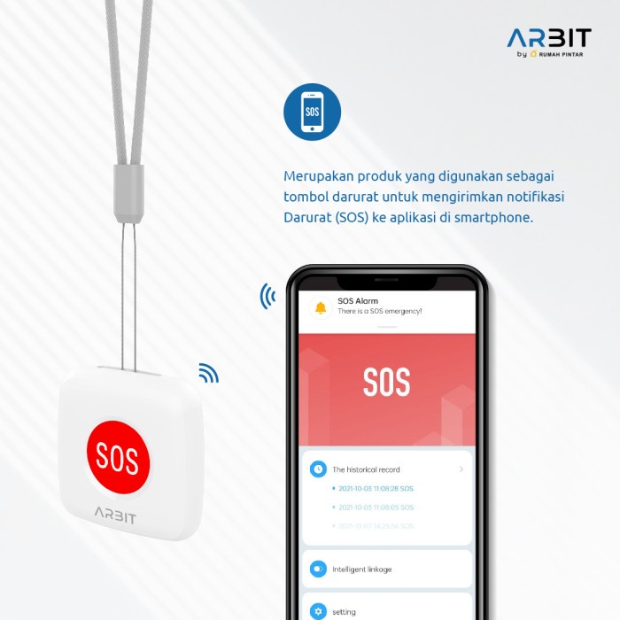 

ARBIT Smart Zigbee Tombol SOS Emergency Panic Button TUYA