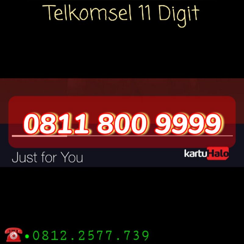 Kartu Halo 11 Digit - Nomor Cantik Kartu Perdana Telkomsel - 800 9999 - Simpati Pascabayar