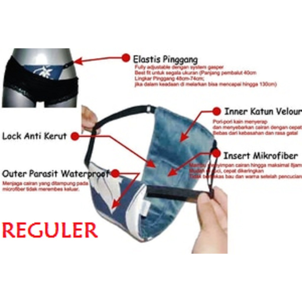 Anannda Menstrual Pad Menspad REGULER 37cm Pembalut Kain Cuci Ulang JB