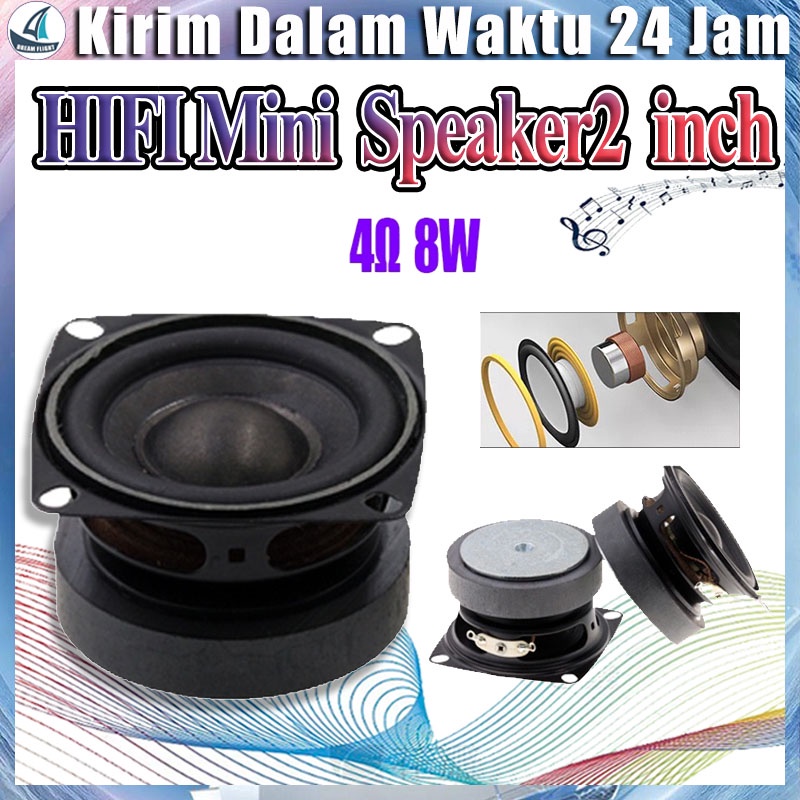 1Pcs 2 Inch 4Ohm 8W Hifi Full Range Speaker Mini Woofer Speakers Audio Subwoofer Loudspeaker Home