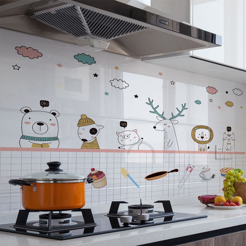 Wallpaper Stiker Kitchen Stiker Dinding Dapur Anti Panas & Anti Minyak
