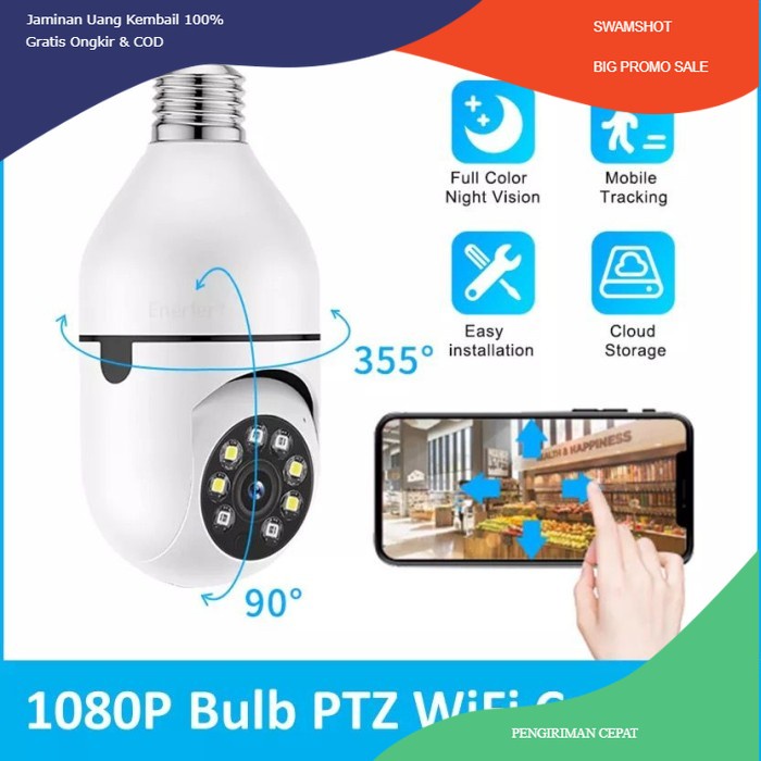 IP KAMERA CCTV SOCKET E27 BOHLAM PTZ WIFI Panorama Camera Online 360