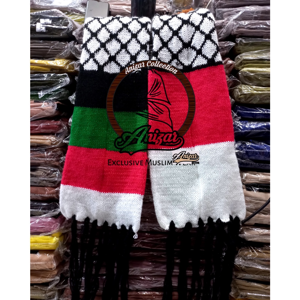 Syal Palestina / Syal motif Palestina / Syal Bahan Rajut Premium /Scarf Palestine/Syal rajut Palesti