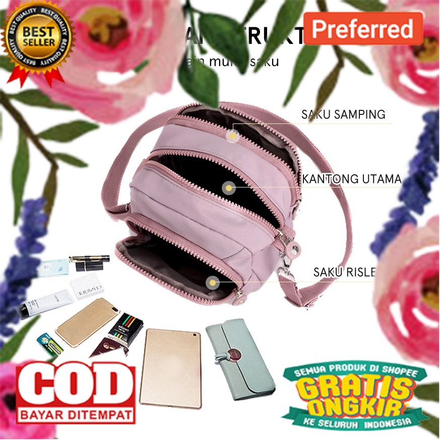 Tasmolly murah sling bag mini  Tas Selempang Wanita phone bag Wanita Hand Bag paket fanny waist bag 