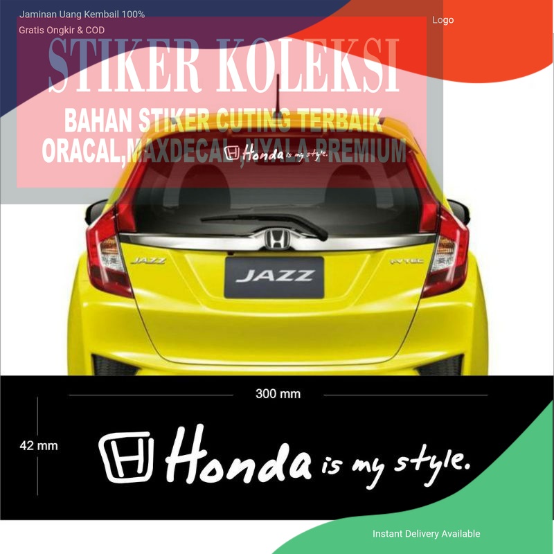 Promo STICKER KACA BELAKANG MOBIL HONDA JAZZ STIKER STICKER CUTTING