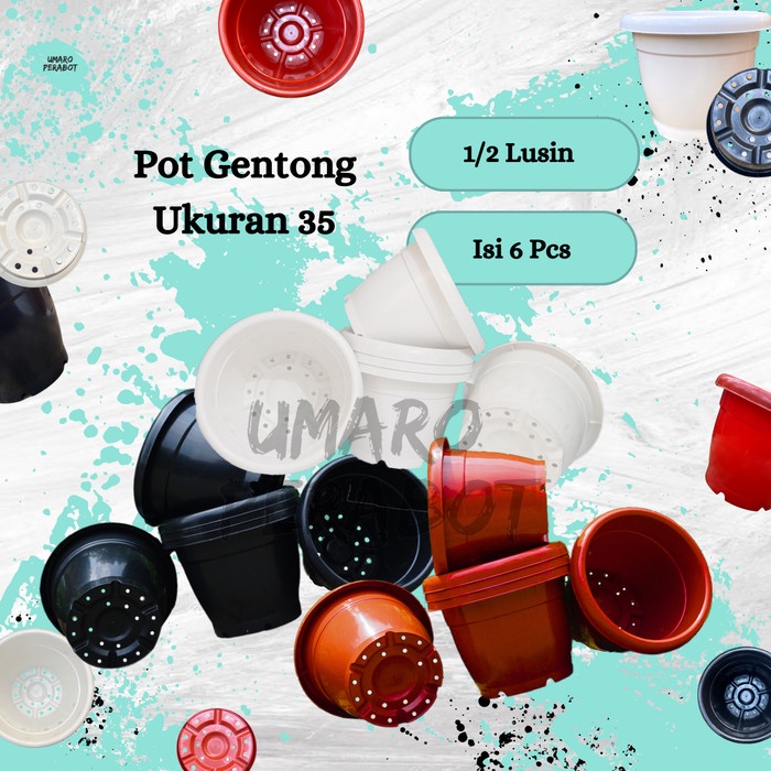 GROSIR 1/2 Lusin Pot Gentong Ukuran 35 / Pot Besar / Pot Jumbo / Pot Vinca / Pot Tanaman / Pot Bunga