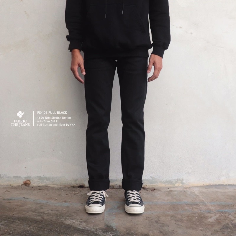 FTJ - Fabric The Jeans - FS-105 Full Black Denim 14 Oz