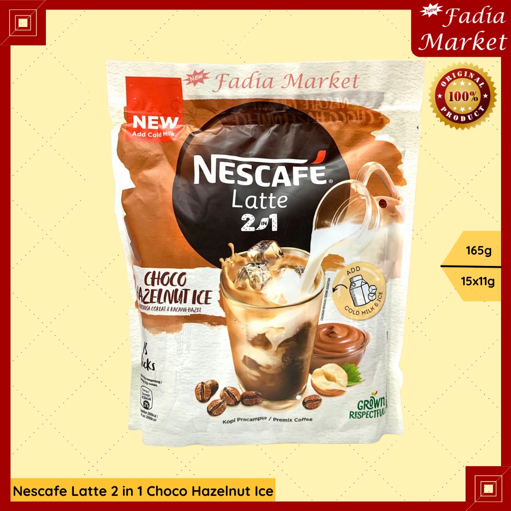 

COD Nescafe Latte 2 in 1 Choco Hazelnut Ice Malaysia Kopi Susu Sachet 165g 15x11g