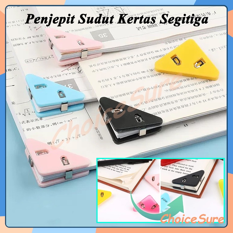 

klip kertas / Klip Binder / Penjepit Sudut Kertas Segitiga