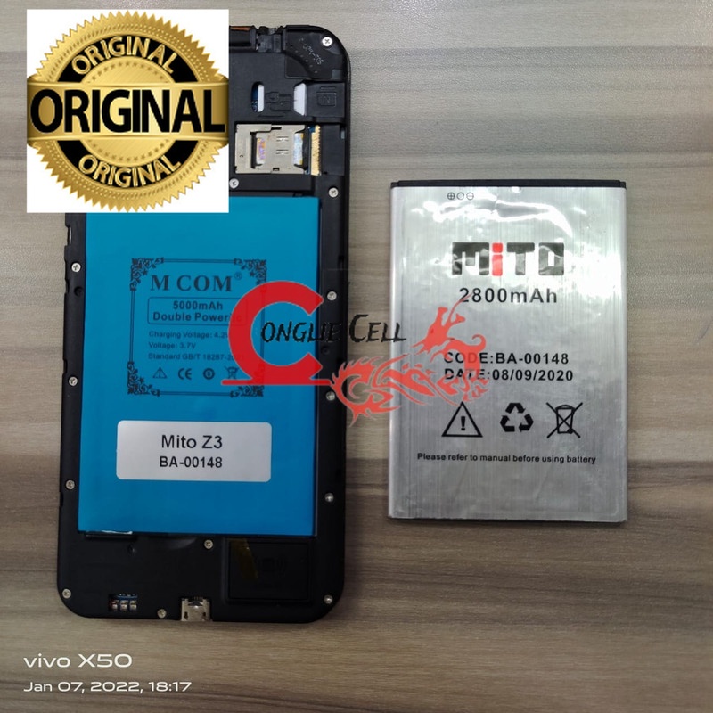 Battery Batere Batre Baterai Double Power Mcom Mito Z3 BA-00148 BA00148 5000 mah