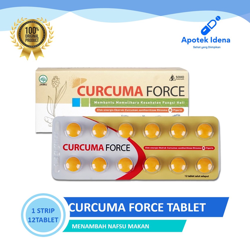 CURCUMA FORCE TABLET - Penambah Nafsu Makan 12 Tablet Obat penggemuk Badan/Kesehatan Fungsi Hati