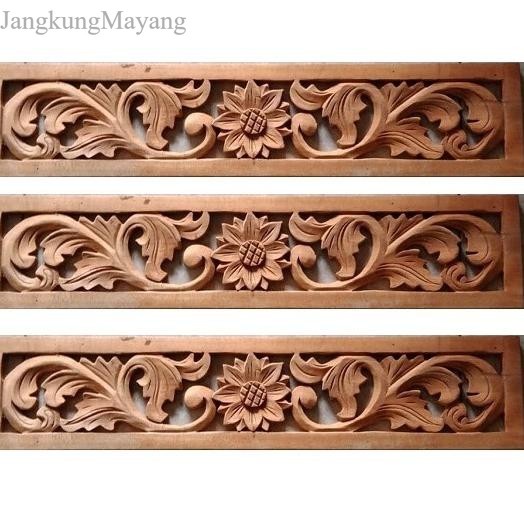

Dekorasi Dinding Ornamen Ukir Tempel Kepingan Loster Kayu Mahoni Motif murah